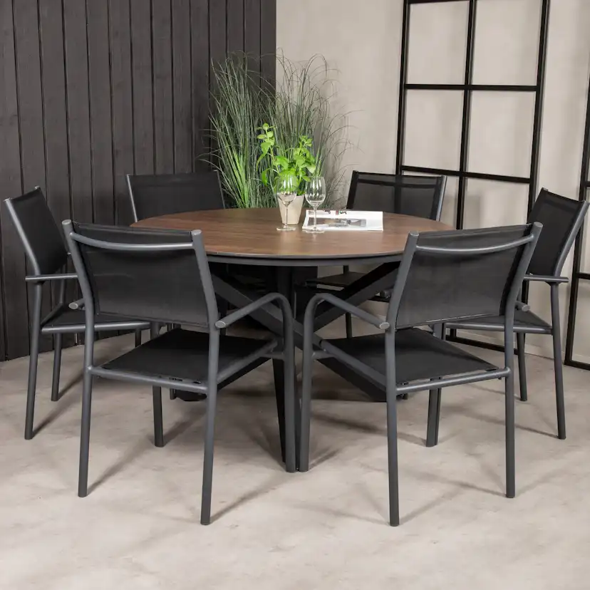 Matgrupp Venture Home Lea Ø 120 med 6 Siri Matstolar