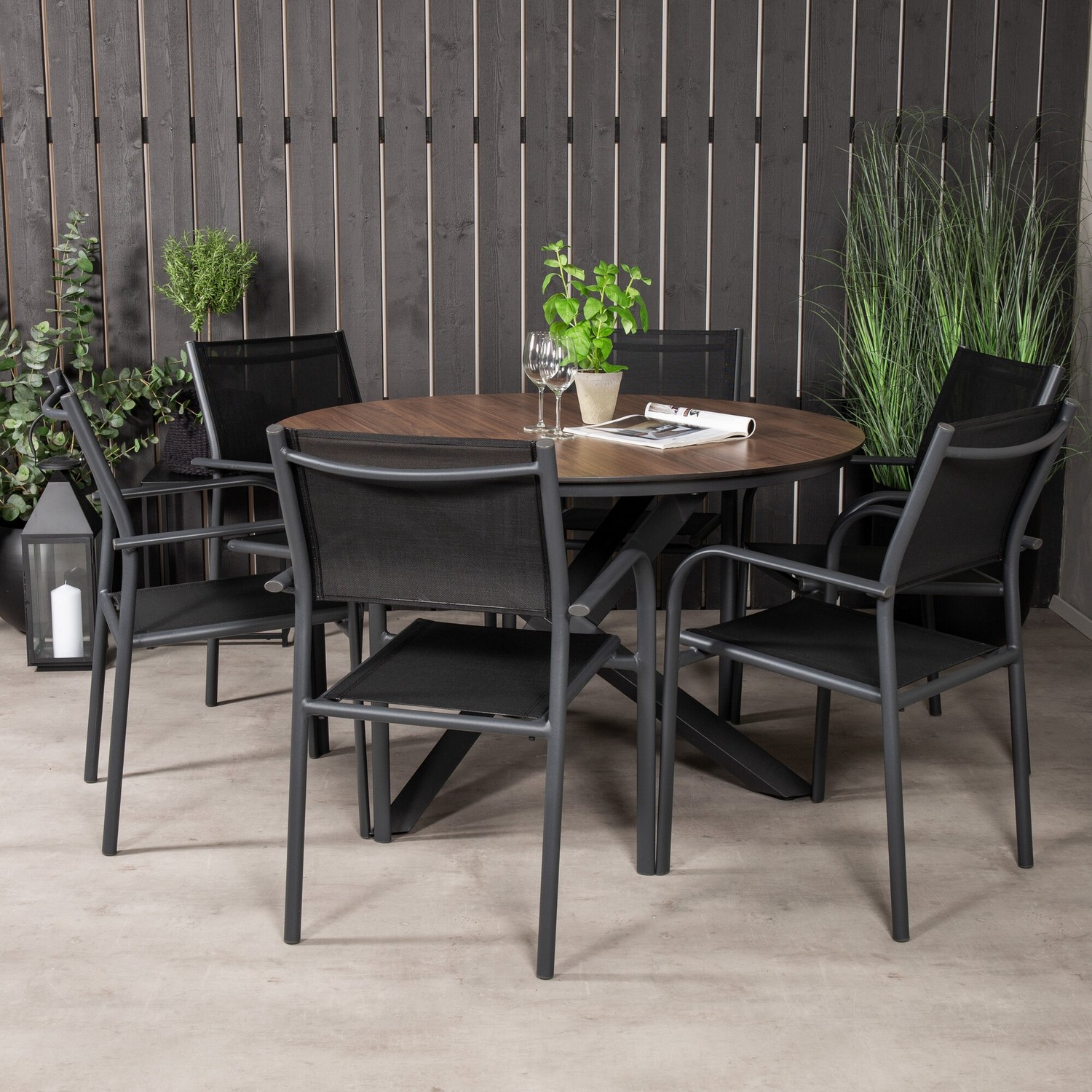 Matgrupp Venture Home Lea Ø 120 med 6 Siri Matstolar