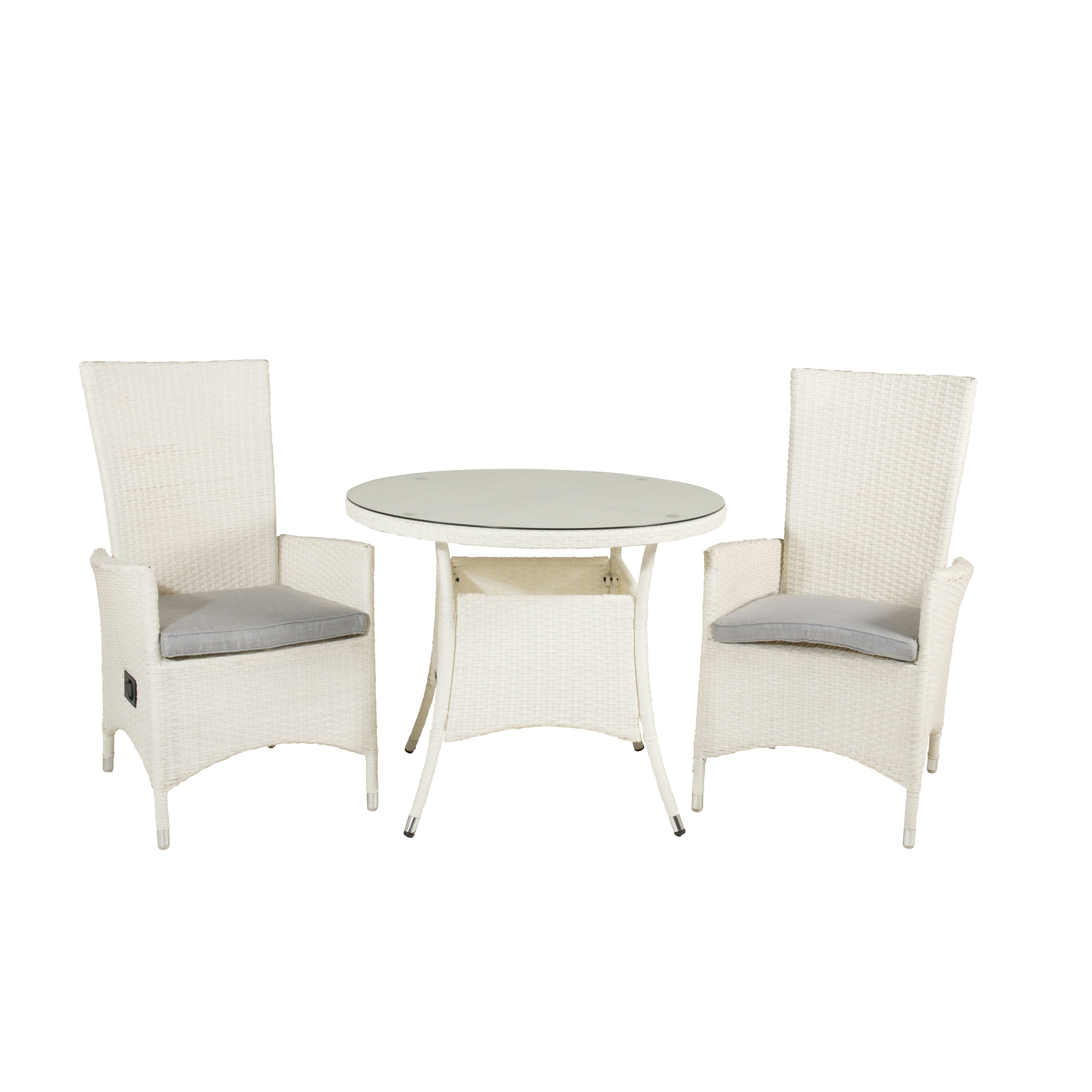 Matgrupp Utomhus Venture Home Virda Ø 90 med 2 Pishi Trädgårdsstolar