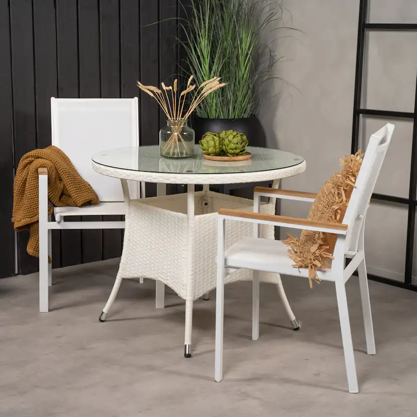 Matgrupp Venture Home Virda Ø 90 med 2 Thea Matstolar