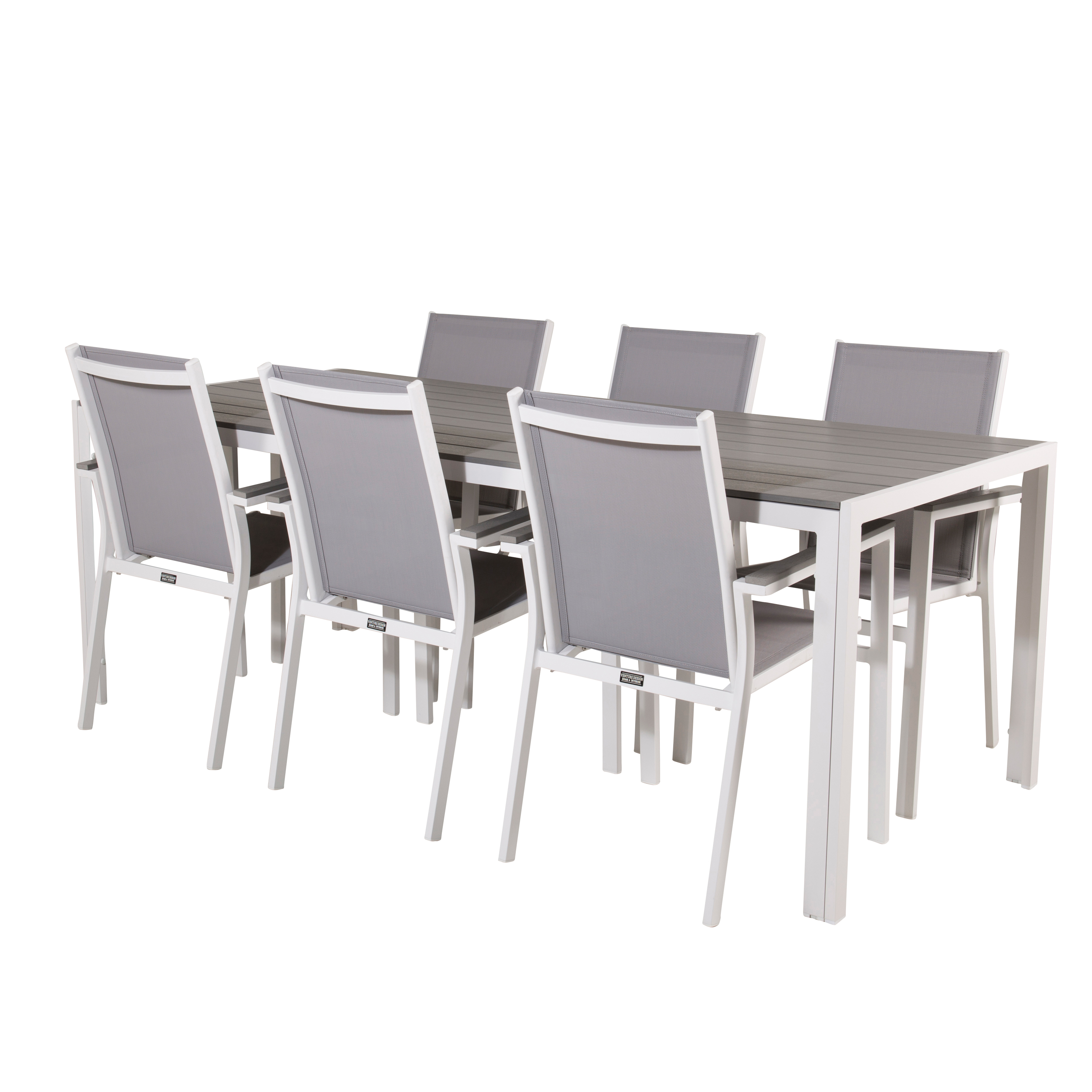 Matgrupp Utomhus Venture Home Bront 205 med 6 Pincy Trädgårdsstolar