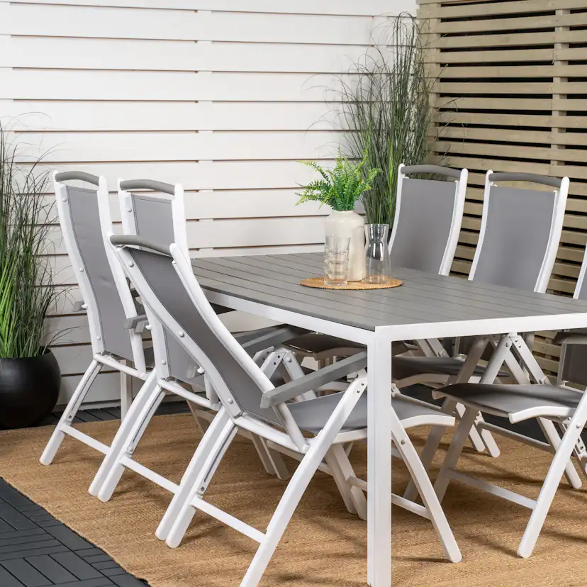 Matgrupp Utomhus Venture Home Bront 205 med 6 Aleyna Trädgårdsstolar