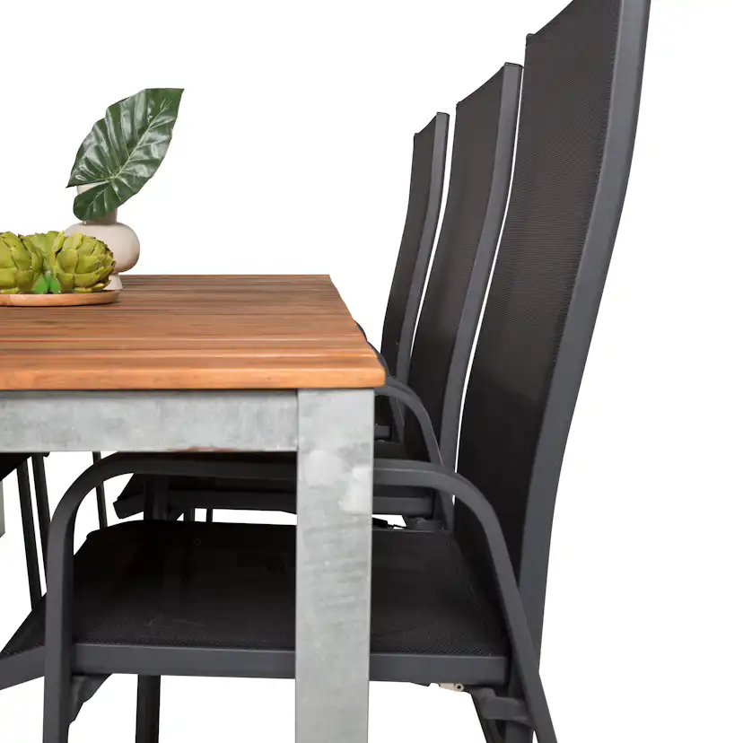 Matgrupp Utomhus Venture Home Zacharias 200 med 6 Copacabana Trädgårdsstolar