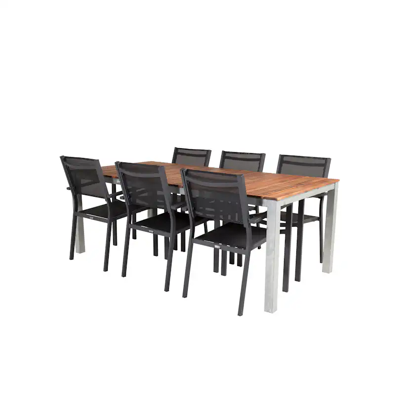 Matgrupp Venture Home Zacharias 200 med 6 Copacabana Karmstolar