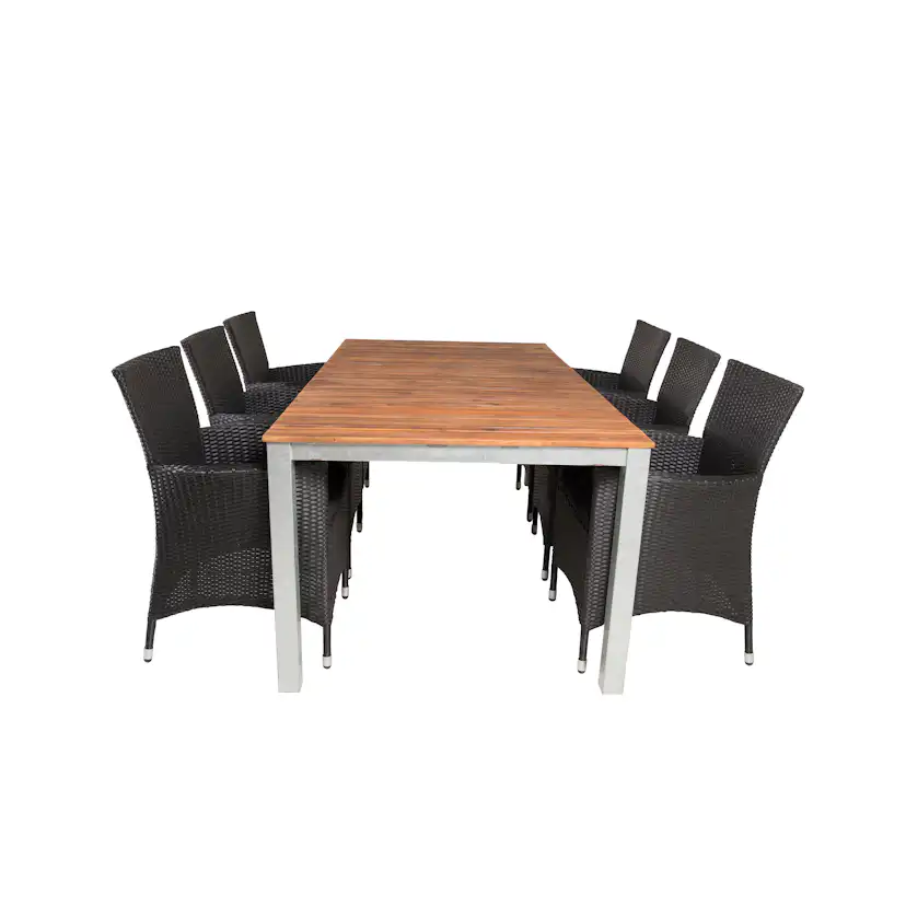 Matgrupp Utomhus Venture Home Zacharias 200 med 6 Kira Trädgårdsstolar