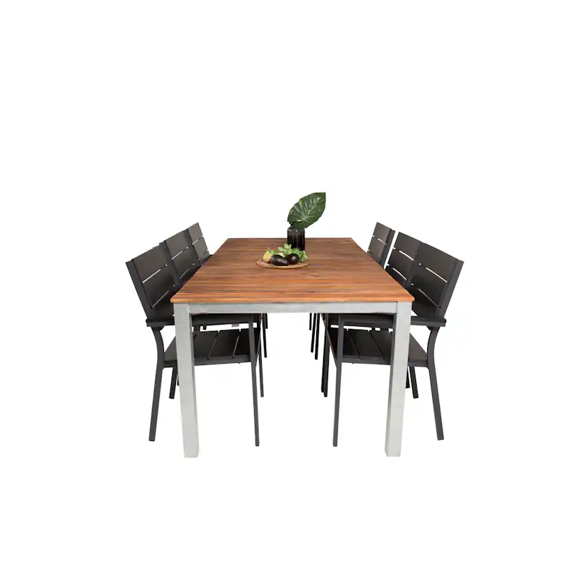 Matgrupp Utomhus Venture Home Zacharias 200 med 6 Lova Trädgårdsstolar