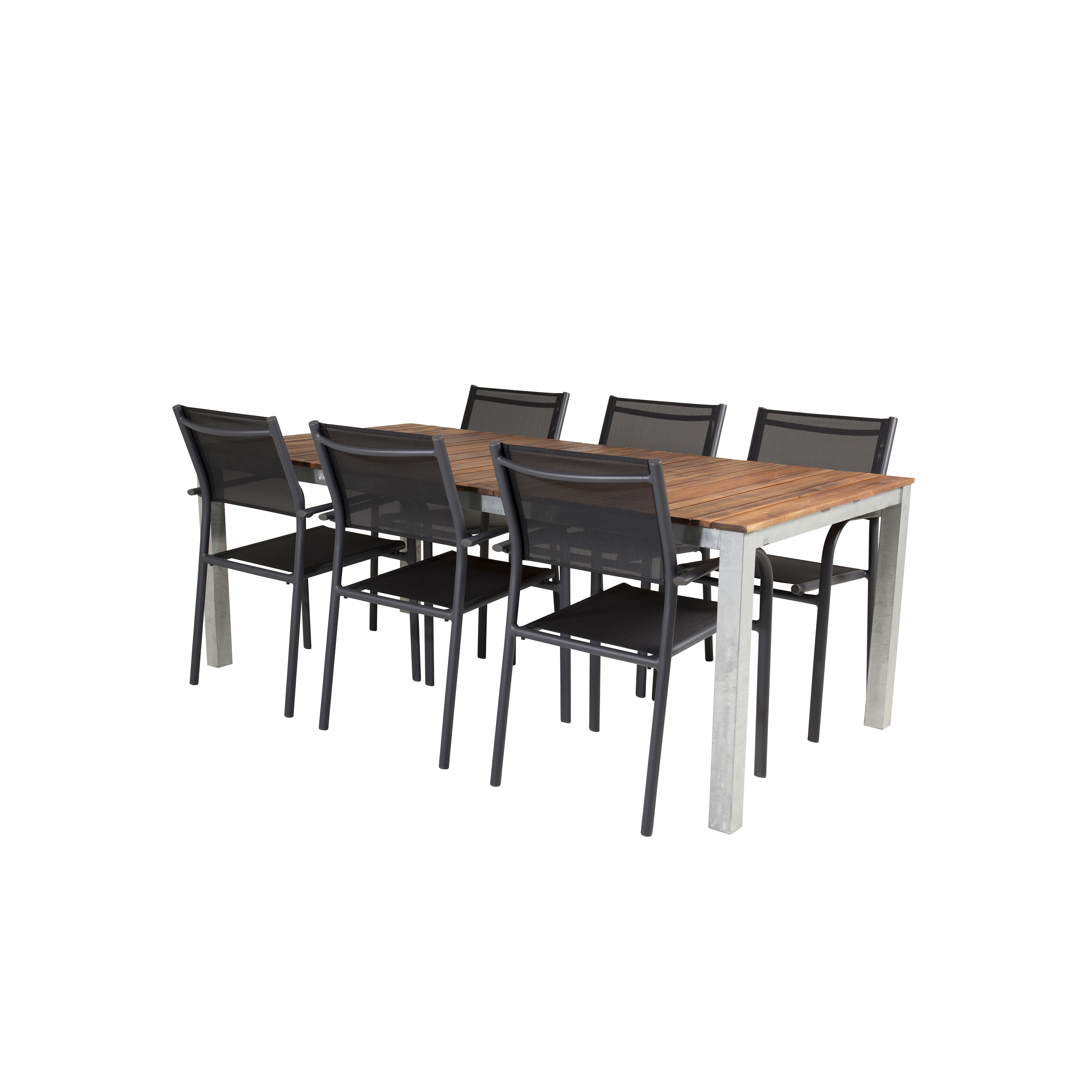 Matgrupp Utomhus Venture Home Zacharias 200 med 6 Siri Trädgårdsstolar