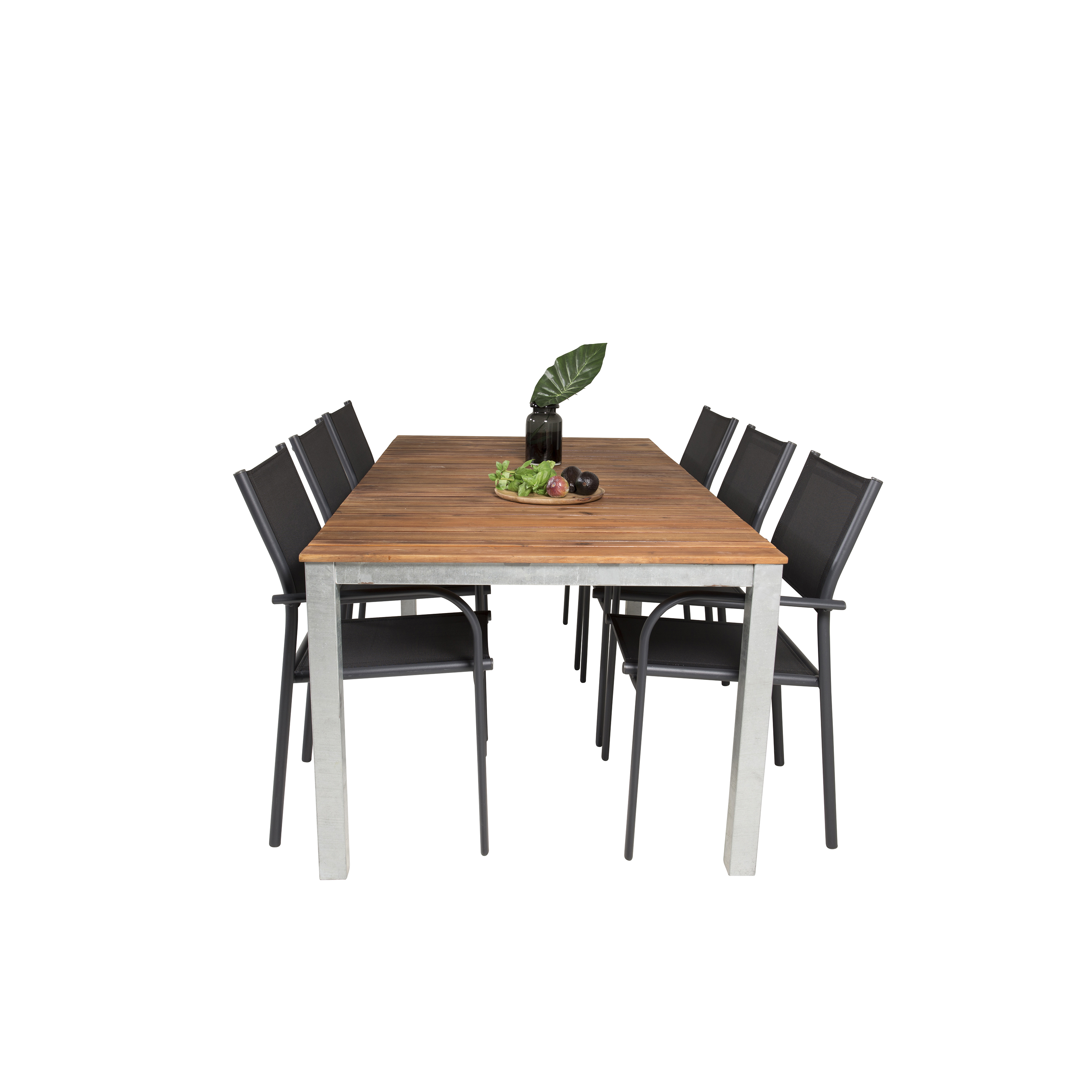 Matgrupp Utomhus Venture Home Zacharias 200 med 6 Siri Trädgårdsstolar