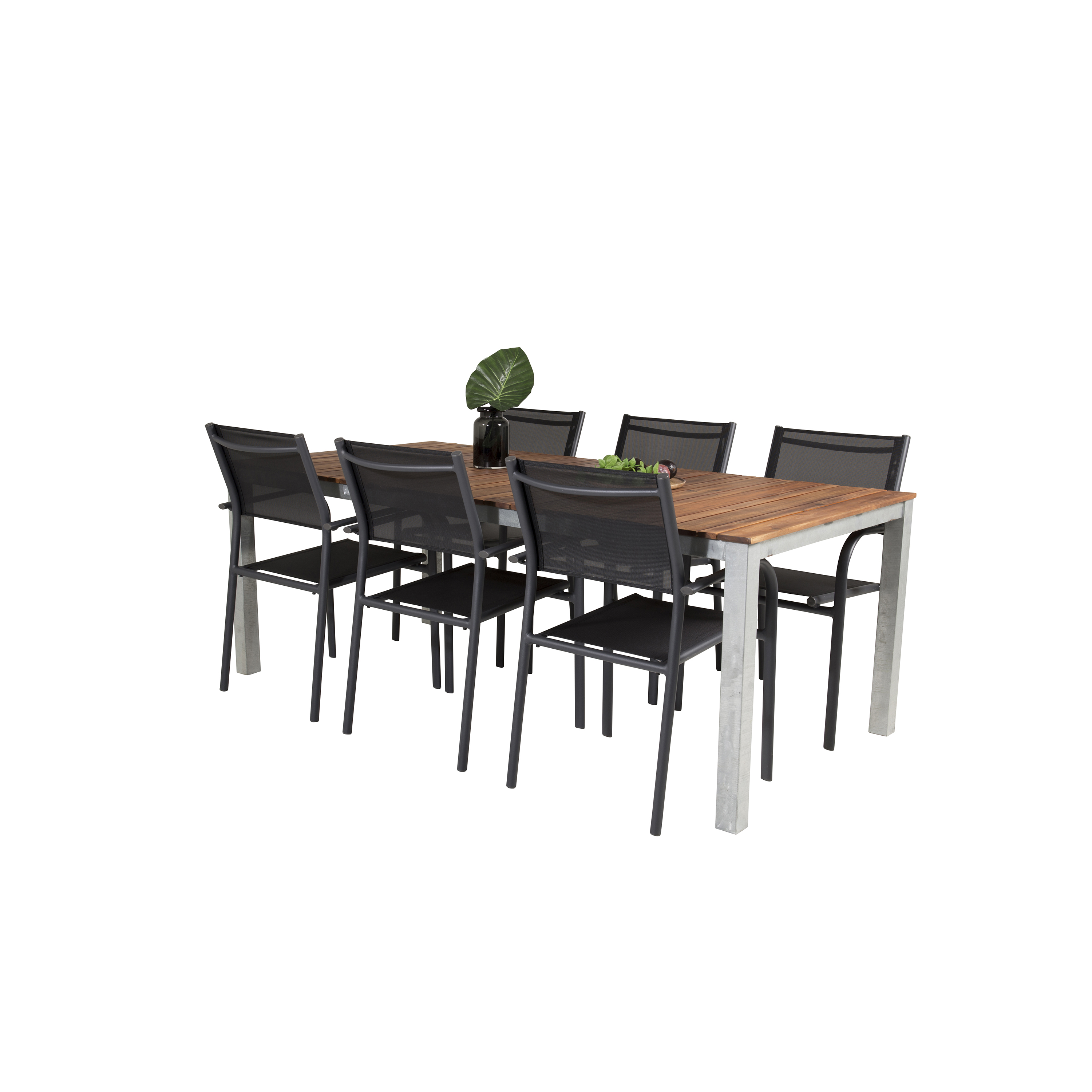 Matgrupp Utomhus Venture Home Zacharias 200 med 6 Siri Trädgårdsstolar