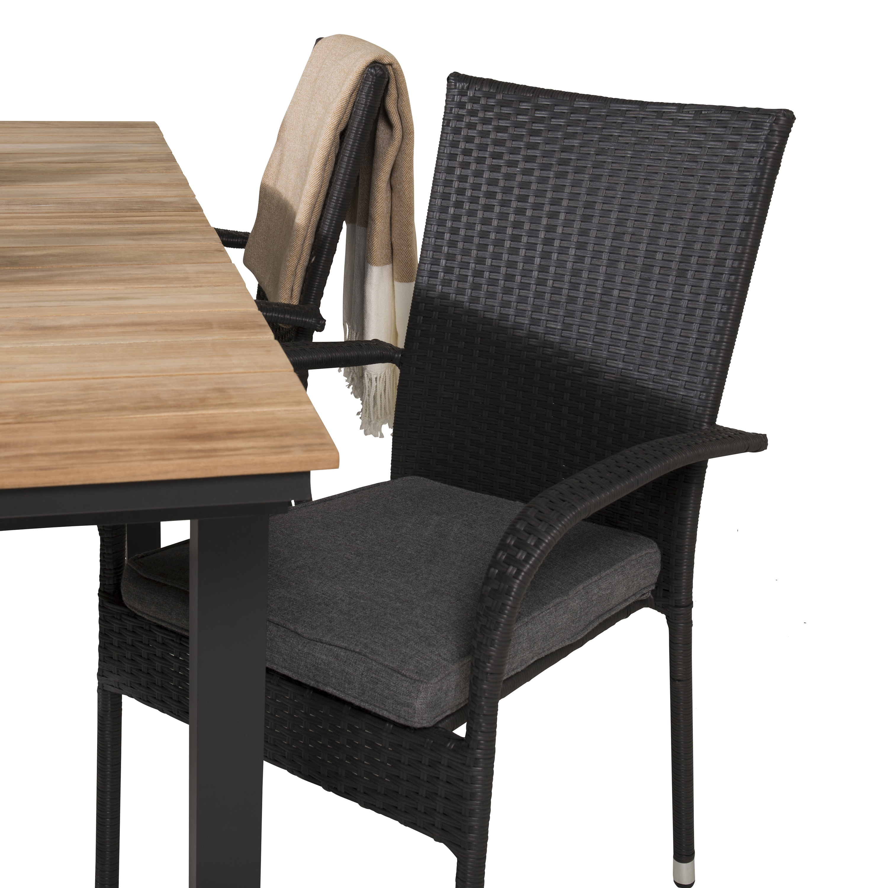 Matgrupp Utomhus Venture Home Meya 160/240 med 4 Asta Trädgårdsstolar