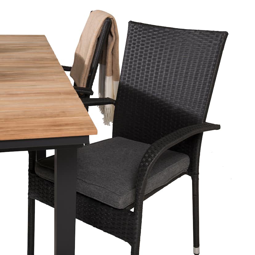 Matgrupp Utomhus Venture Home Meya 160/240 med 4 Asta Trädgårdsstolar