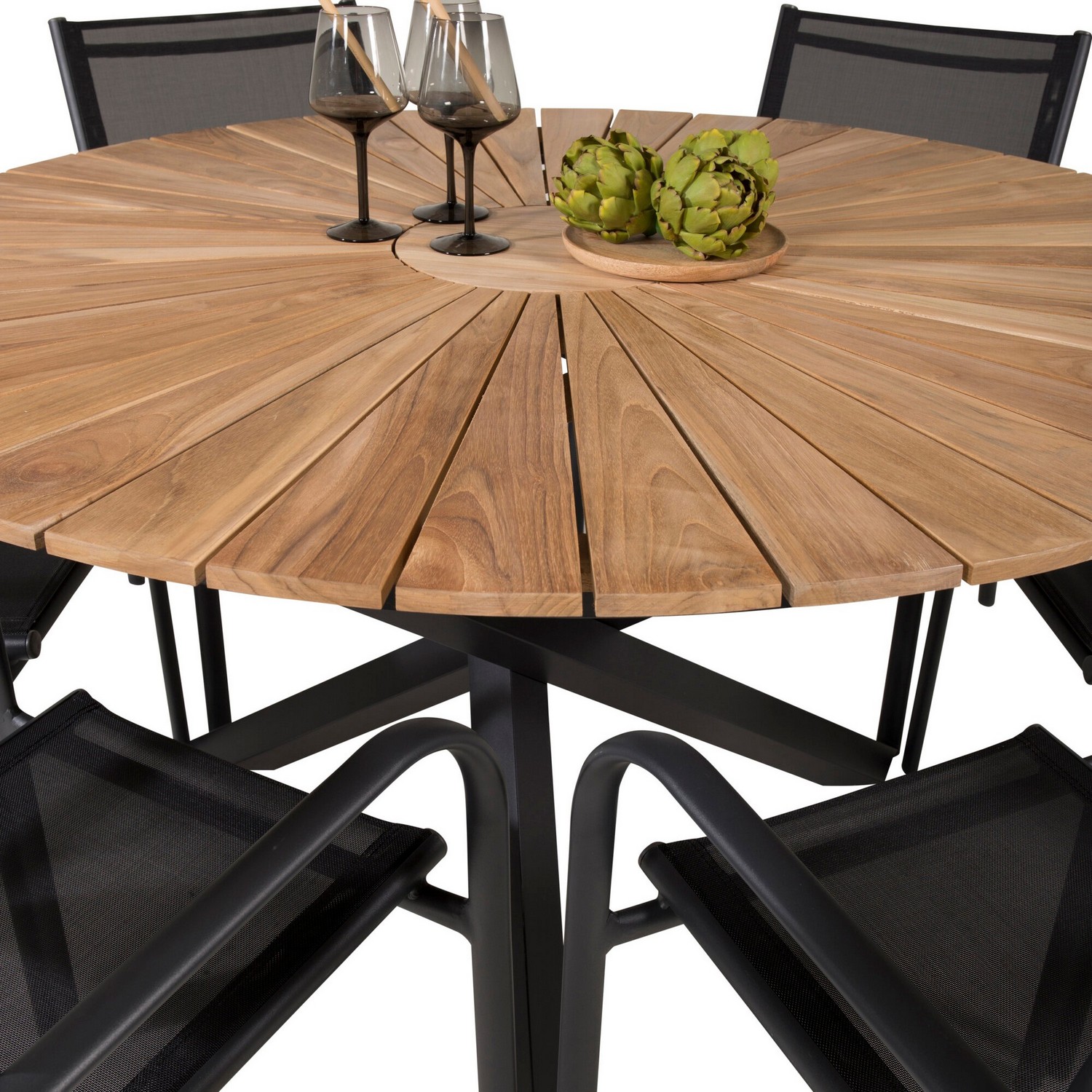 Matgrupp Utomhus Venture Home Meya Ø 140 med 6 Siri Trädgårdsstolar