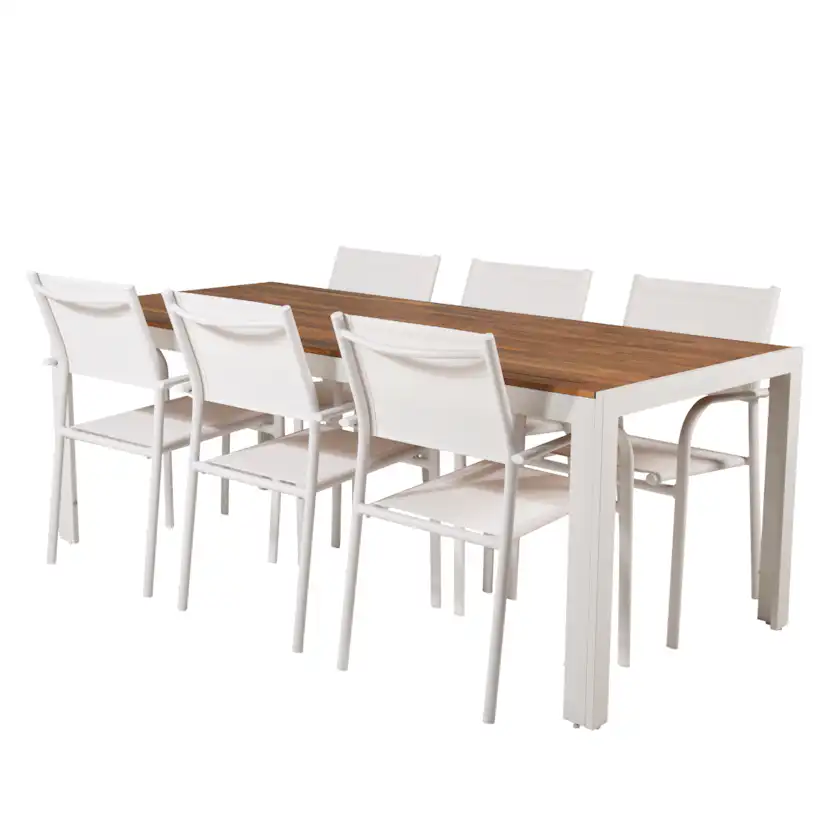 Matgrupp Venture Home Bois med 6 Santorini Stolar