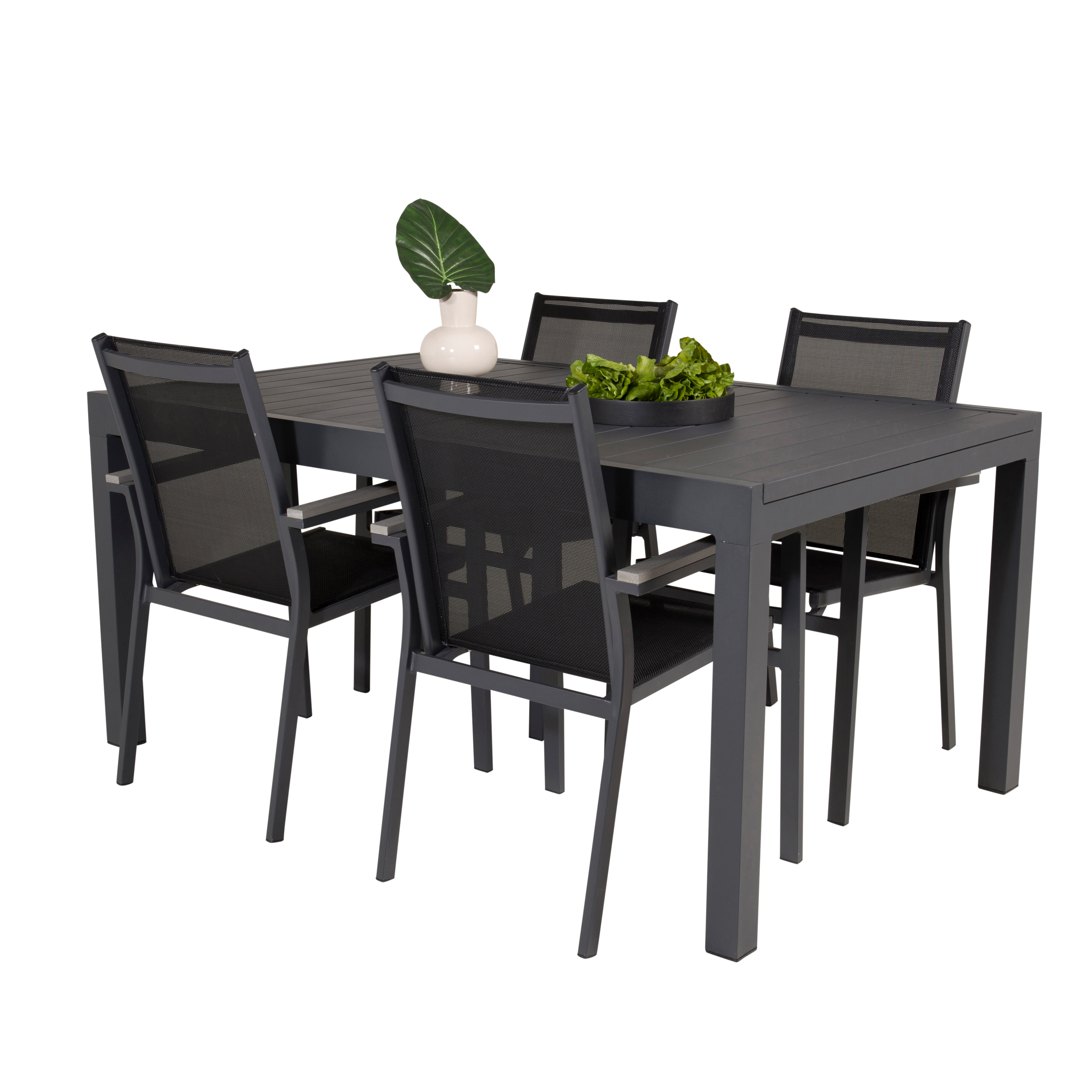 Matgrupp Utomhus Venture Home Madrid 160/240 med 4 Pincy Trädgårdsstolar