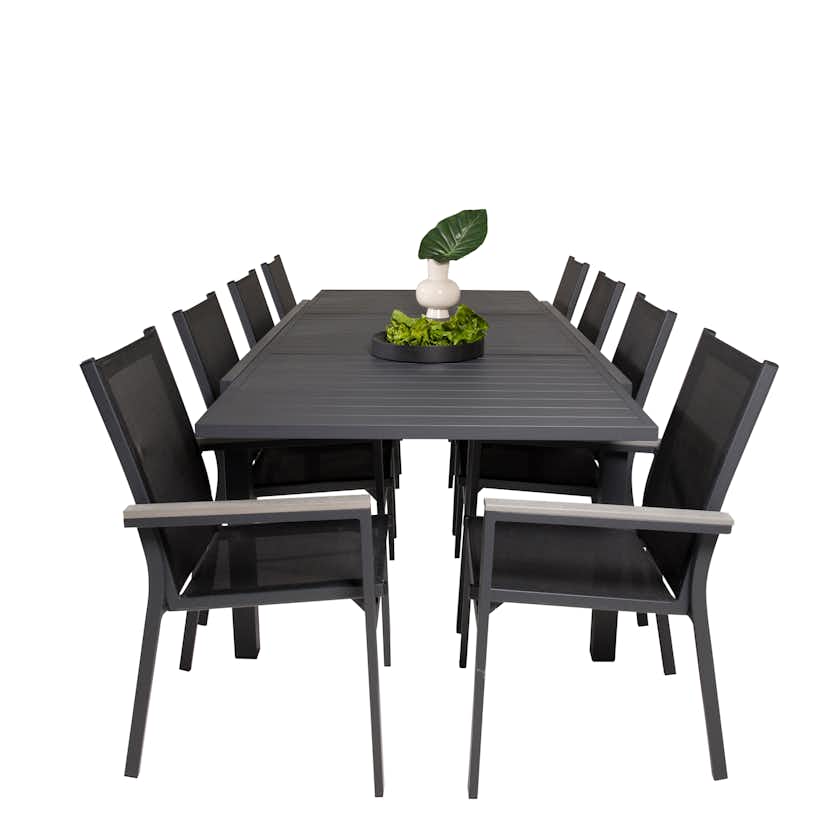 Matgrupp Utomhus Venture Home Madrid 160/240 med 8 Pincy Trädgårdsstolar