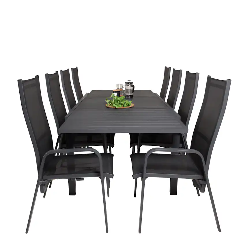 Matgrupp Venture Home Madrid 160/240 med 8 Copacabana Stolar