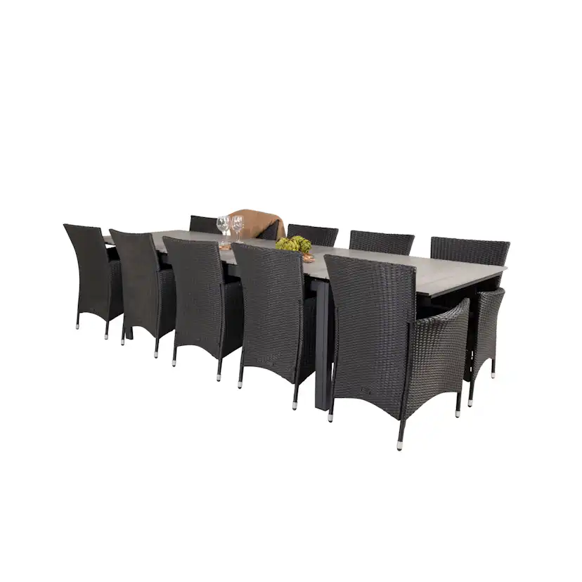 Matgrupp Venture Home Lova 224/324 med 10 Kira Karmstolar