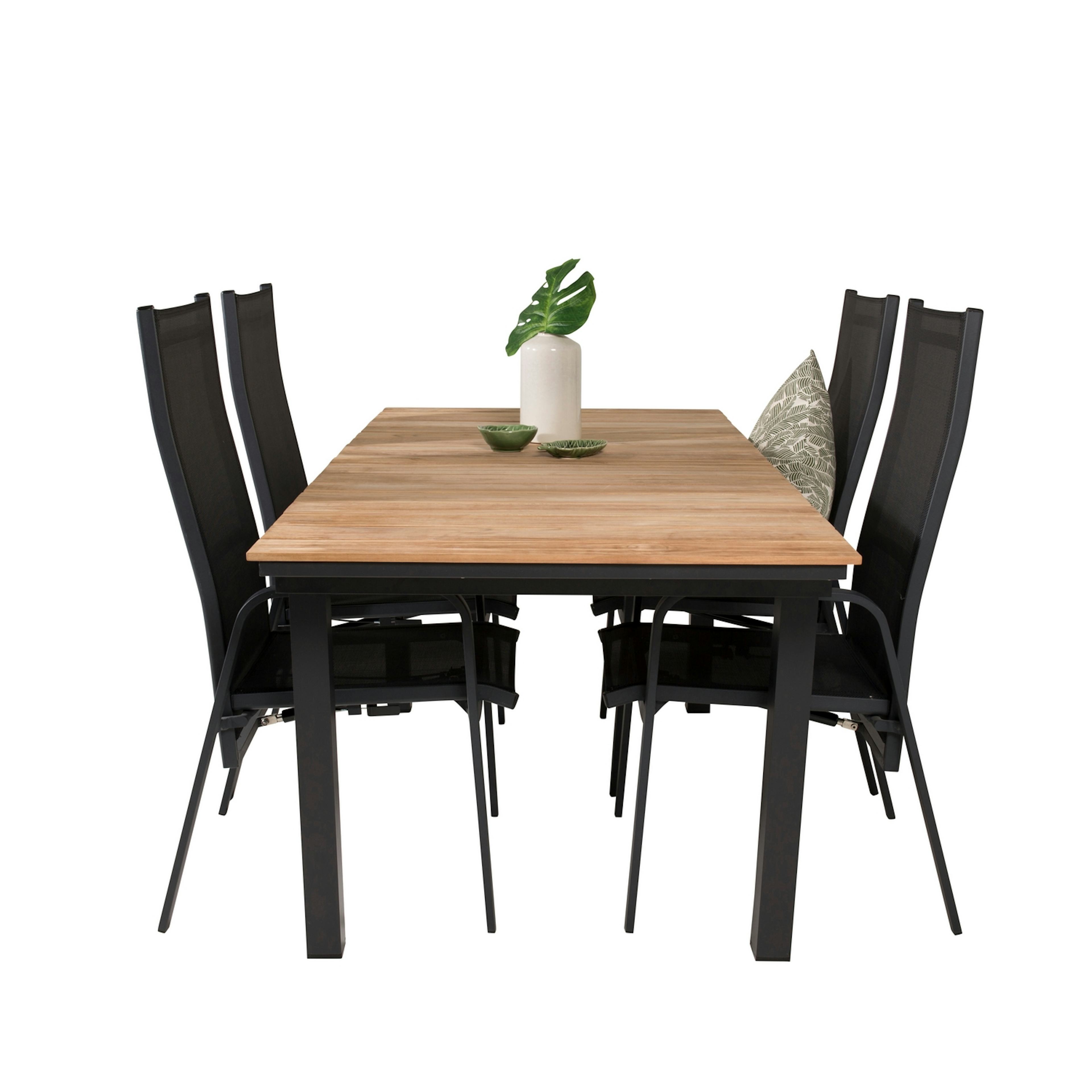 Matgrupp Utomhus Venture Home Meya 160/240 med 4 Copacabana Trädgårdsstolar