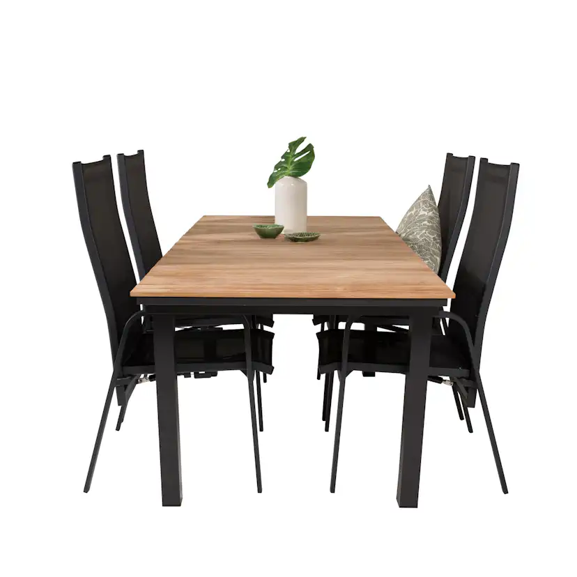 Matgrupp Utomhus Venture Home Meya 160/240 med 4 Copacabana Trädgårdsstolar