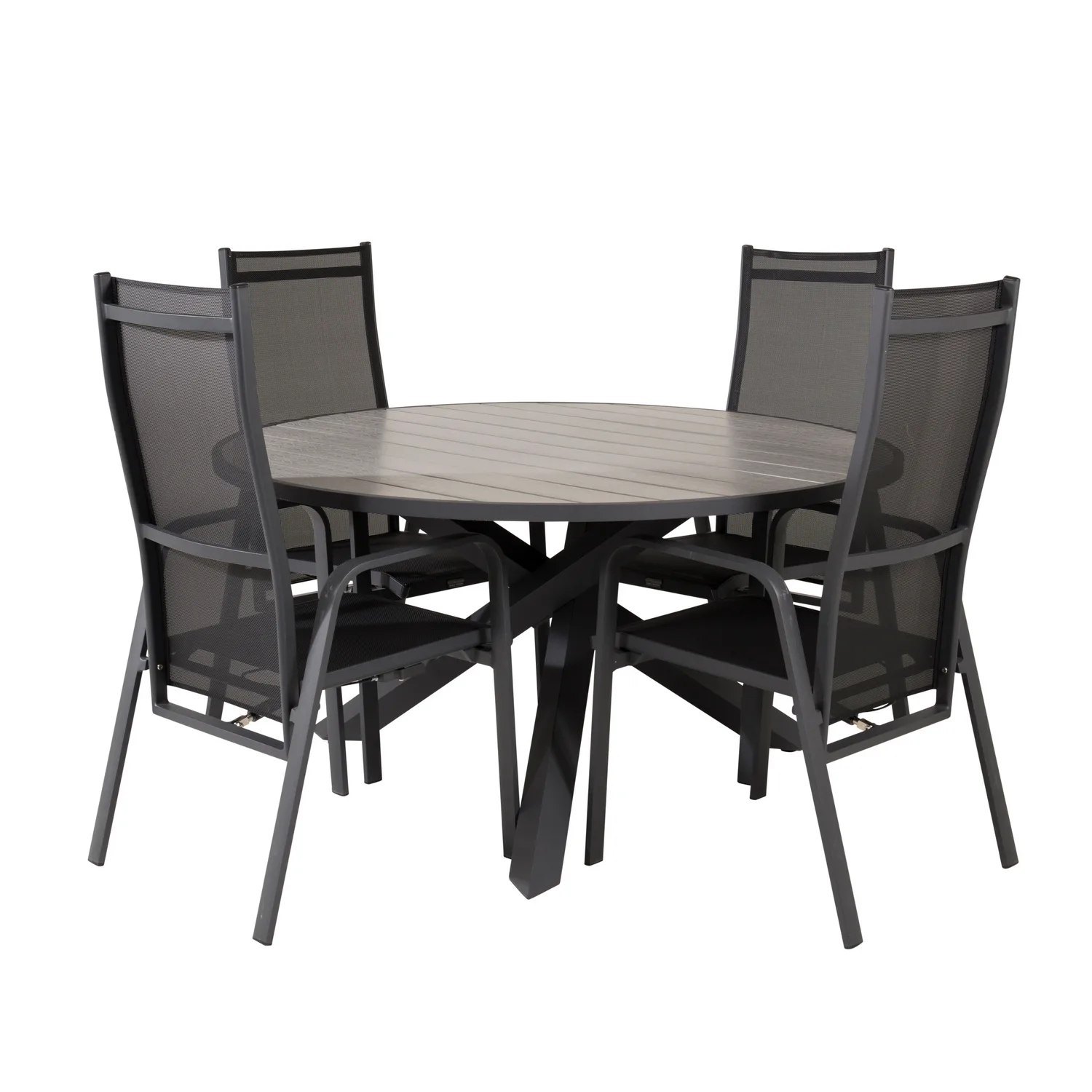 Matgrupp Utomhus Venture Home Pincy Ø140 med 4 Copacabana Trädgårdsstolar