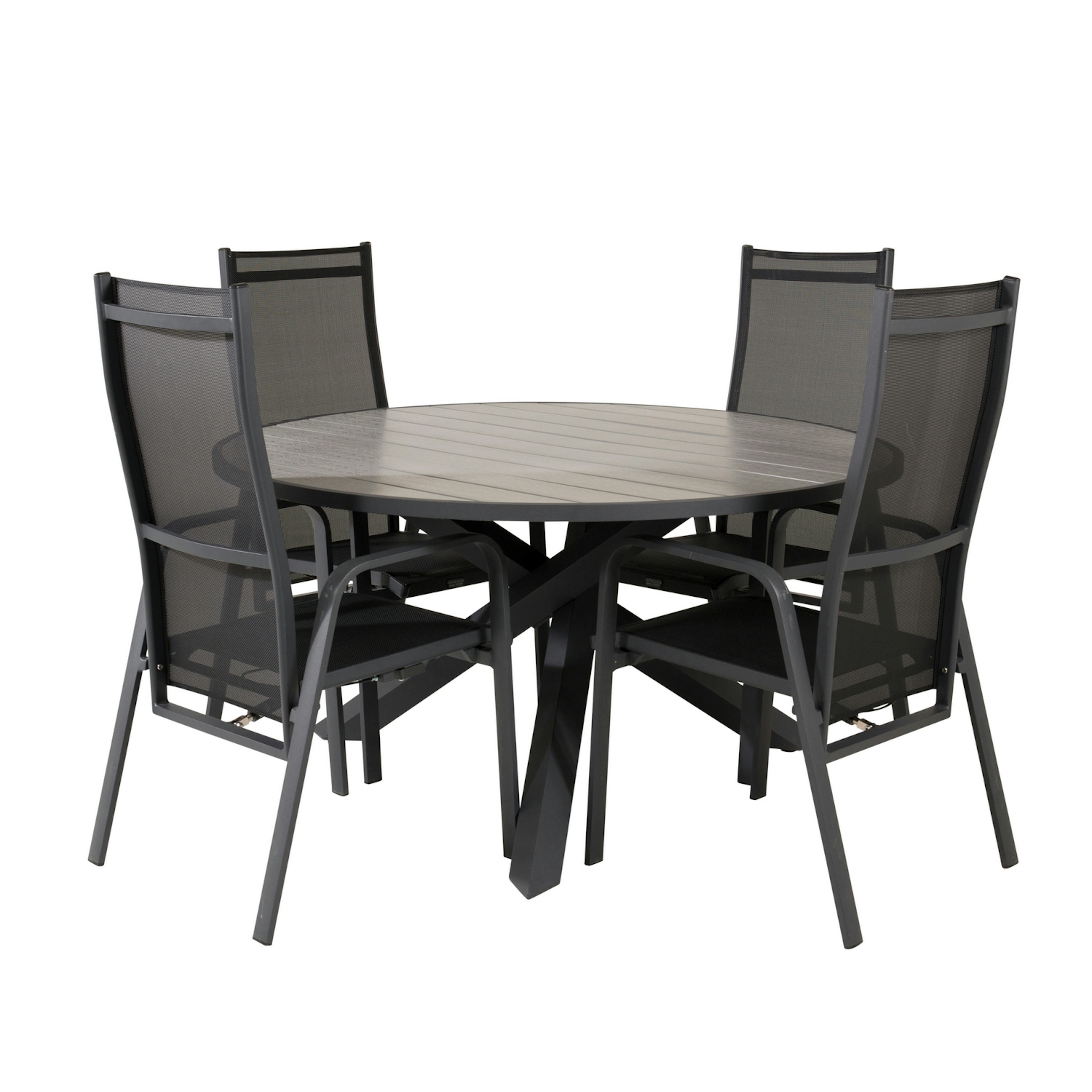 Matgrupp Utomhus Venture Home Pincy Ø140 med 4 Copacabana Trädgårdsstolar