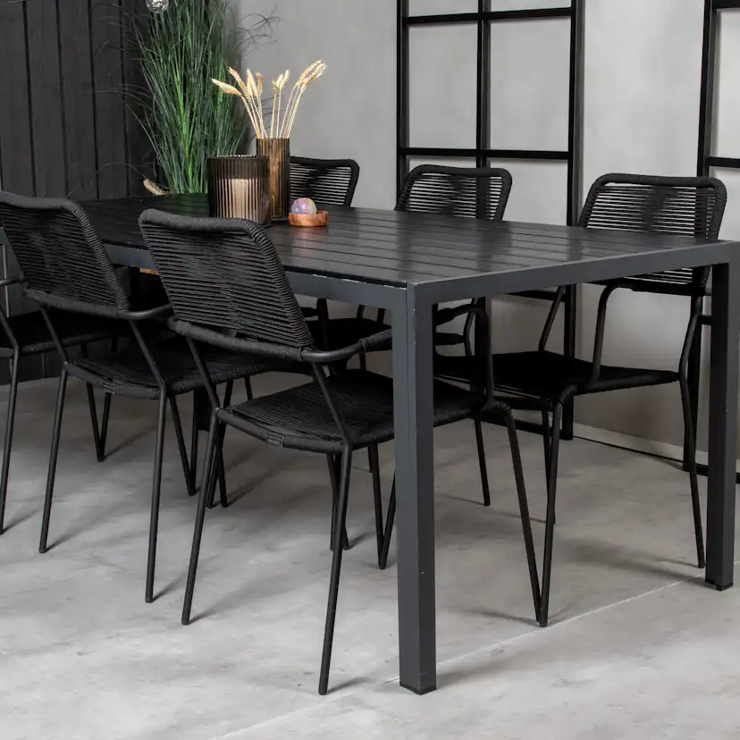 Matgrupp Utomhus Venture Home Bront 205/90 med 6 Leon KarmTrädgårdsstolar