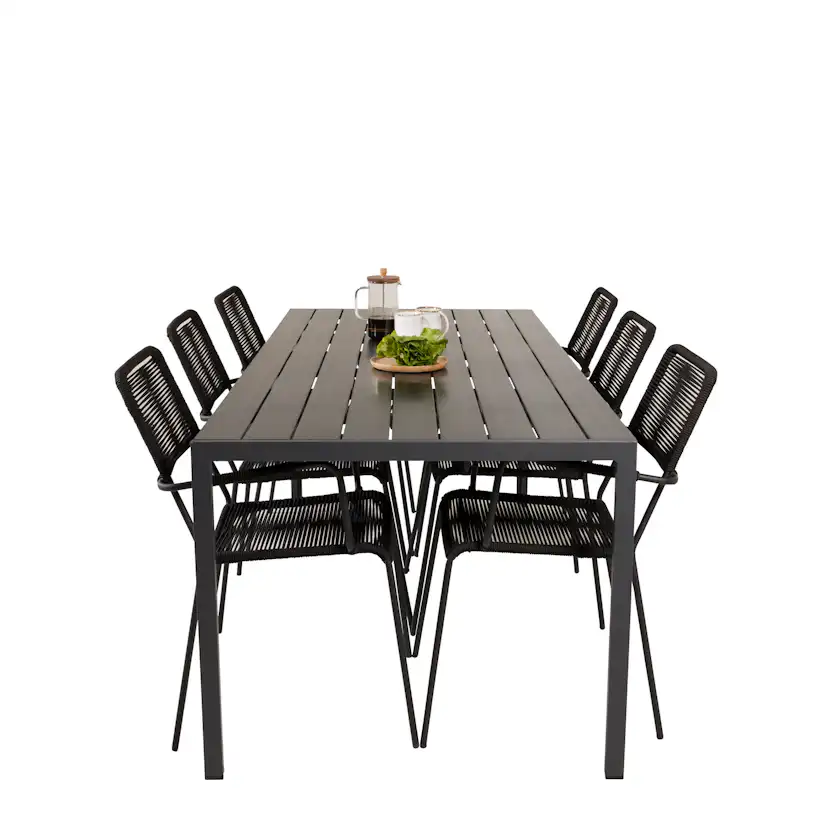 Matgrupp Utomhus Venture Home Bront 205/90 med 6 Leon KarmTrädgårdsstolar