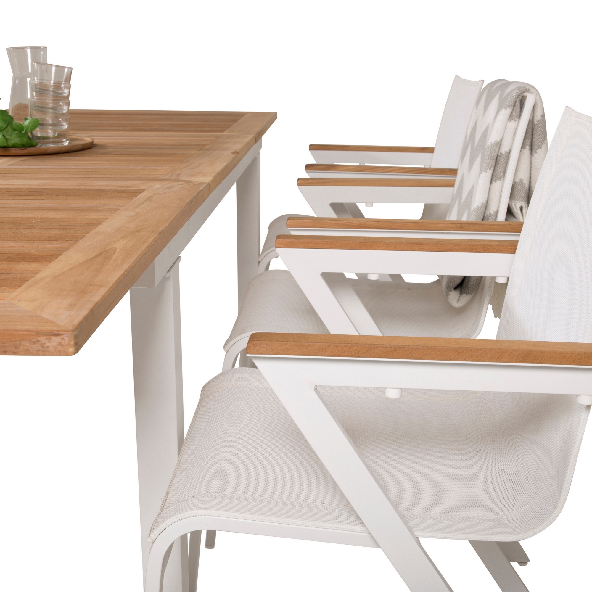 Matgrupp Utomhus Venture Home Perla 160/240 med 6 Meya Trädgårdsstolar