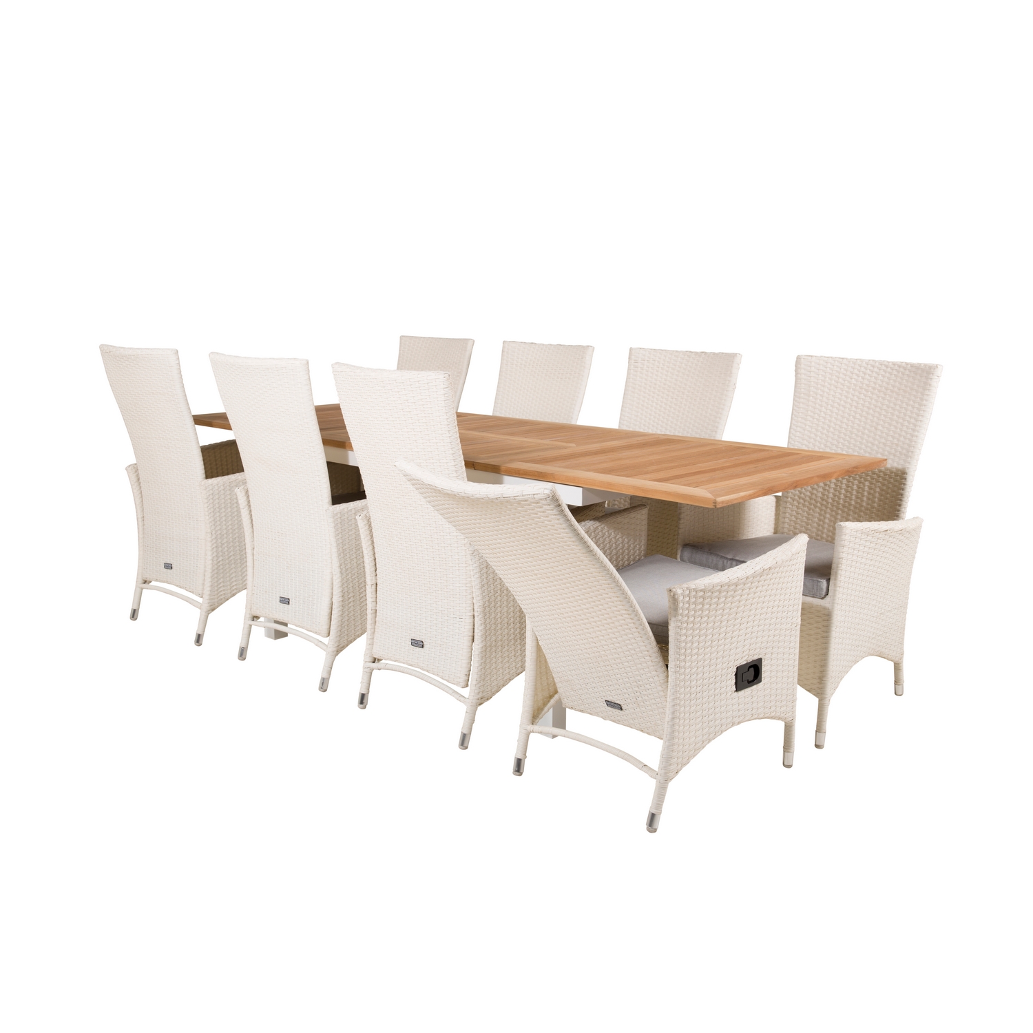 Matgrupp Utomhus Venture Home Perla 160/240 med 8 Pishi KarmTrädgårdsstolar