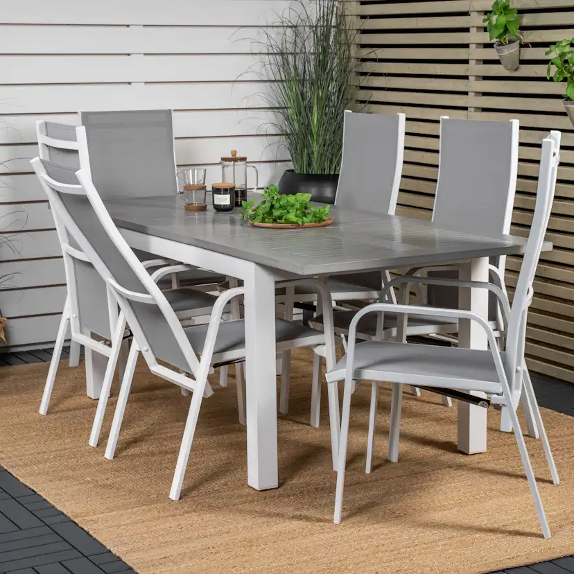 Matgrupp Venture Home Aleyna 152/210 med 6 Copacabana Stolar