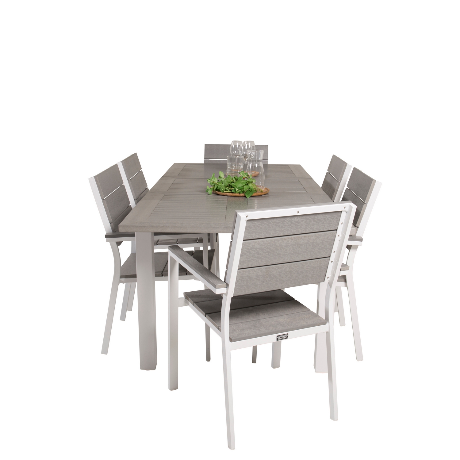 Matgrupp Venture Home Aleyna 152/210 med 6 Lova Matstolar