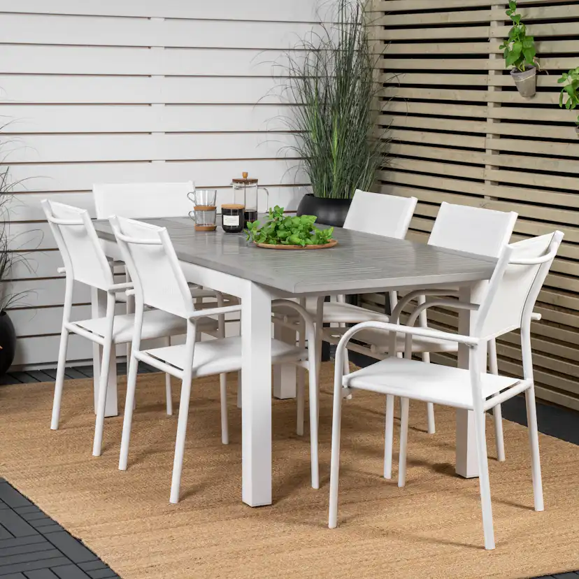 Matgrupp Venture Home Aleyna 152/210 med 6 Siri Karmstolar