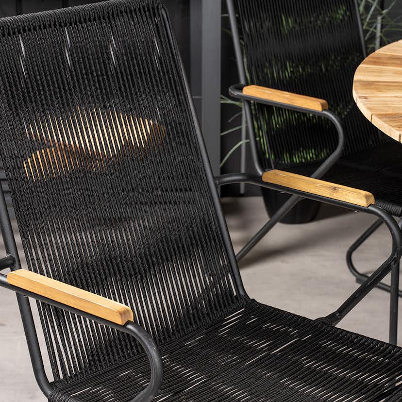 Matgrupp Utomhus Venture Home Mexico med 6 Bois Trädgårdsstolar