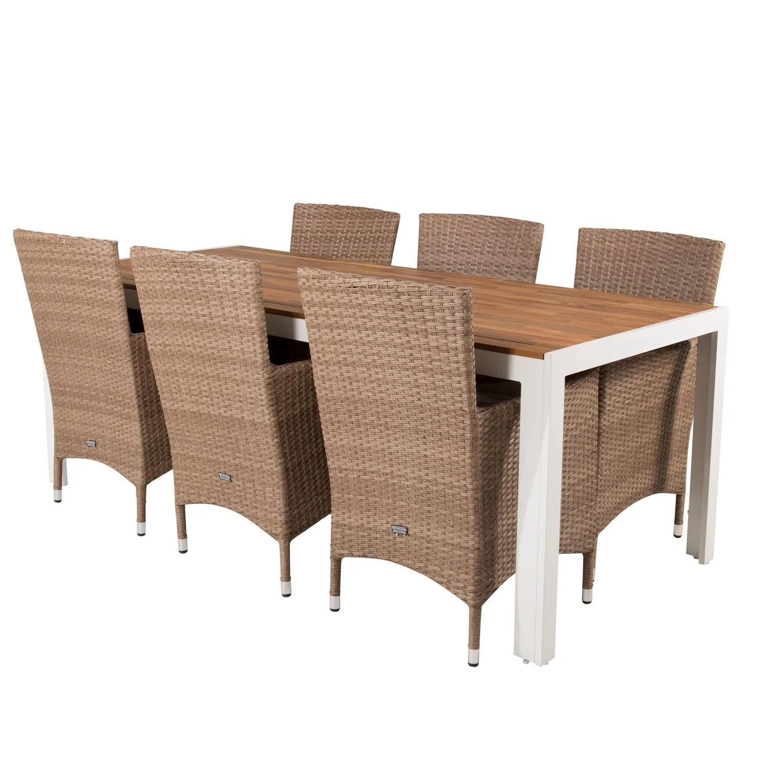 Matgrupp Utomhus Venture Home Bois med 6 Malin Trädgårdsstolar