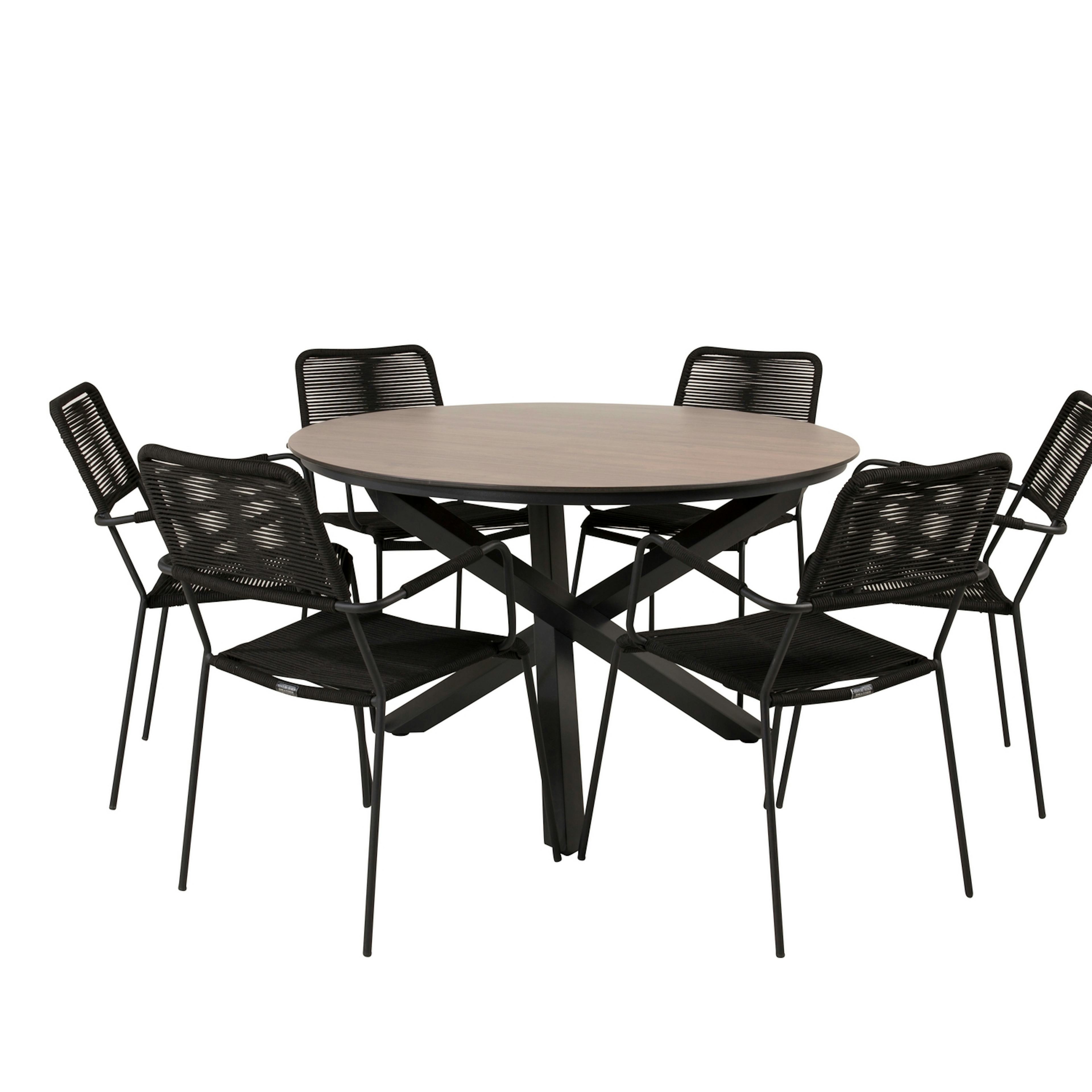 Matgrupp Venture Home Lea Ø120 med 6 Leon Karmstolar