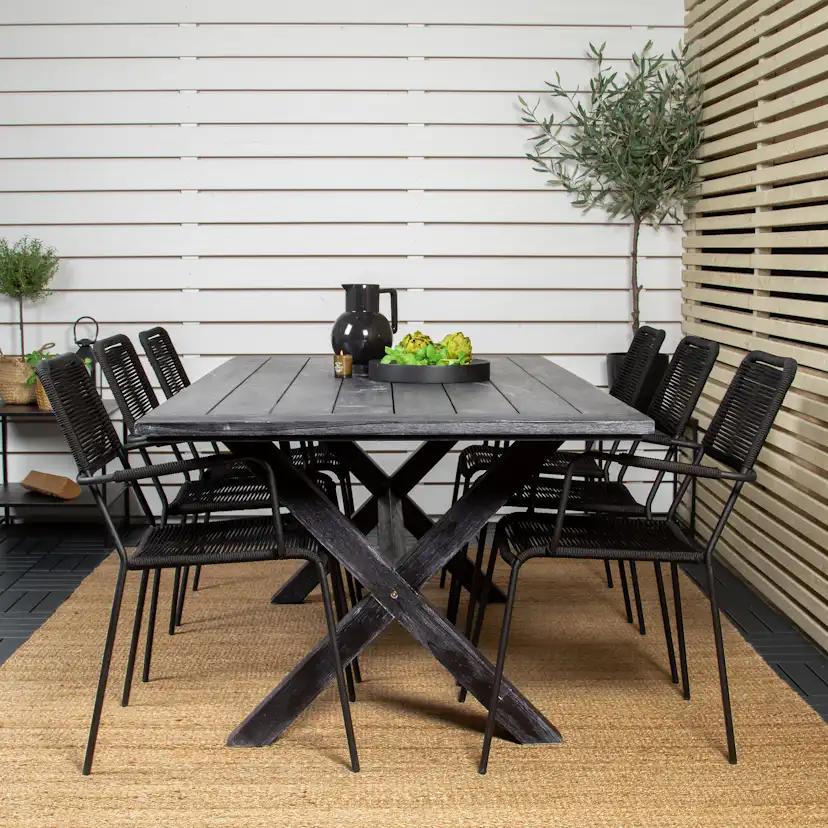 Matgrupp Venture Home Rossi 200 med 6 Leon Karmstolar