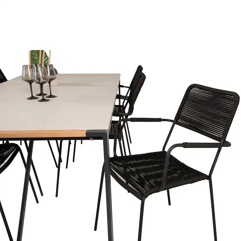 Matgrupp Utomhus Venture Home Thea 200 med 6 Leon KarmTrädgårdsstolar