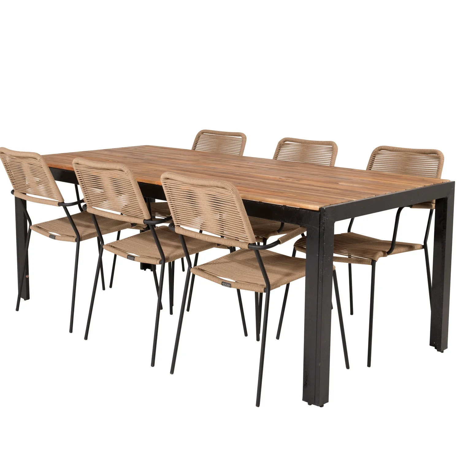 Matgrupp Utomhus Venture Home Berfin med 6 Leon KarmTrädgårdsstolar