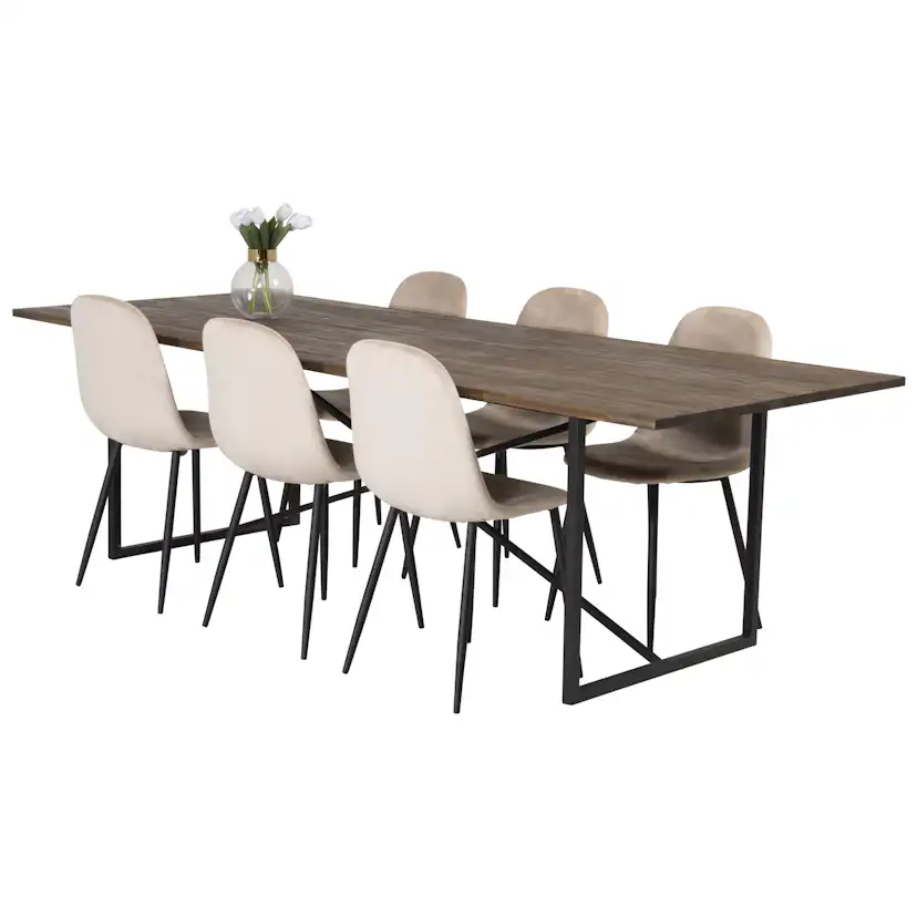 Matgrupp Venture Home Peo med 6 Pobbie Stolar Sammet