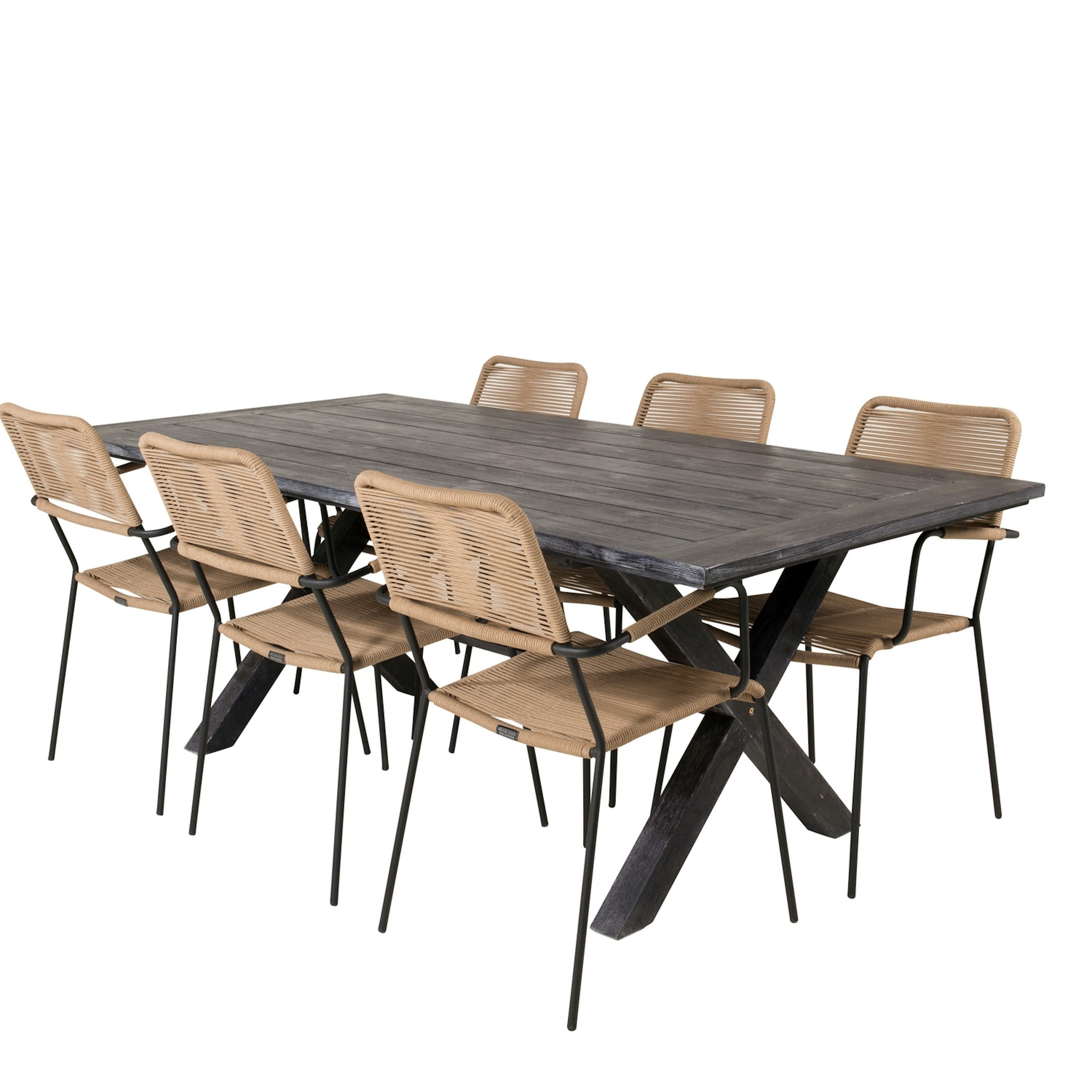 Matgrupp Venture Home Rossi 200 med 6 Leon Karmstolar