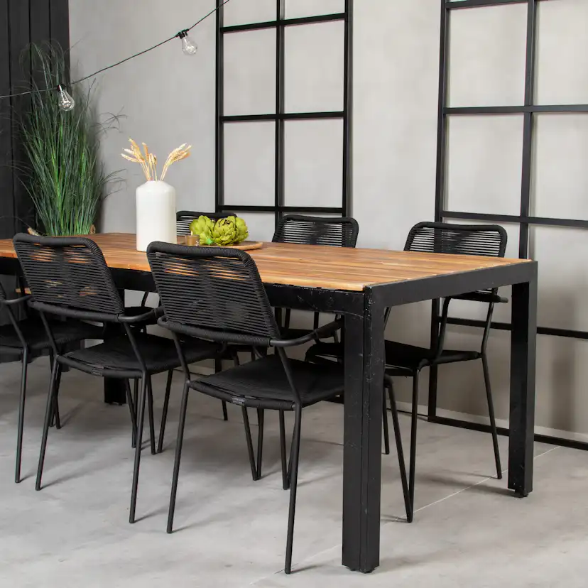 Matgrupp Utomhus Venture Home Berfin med 6 Leon KarmTrädgårdsstolar