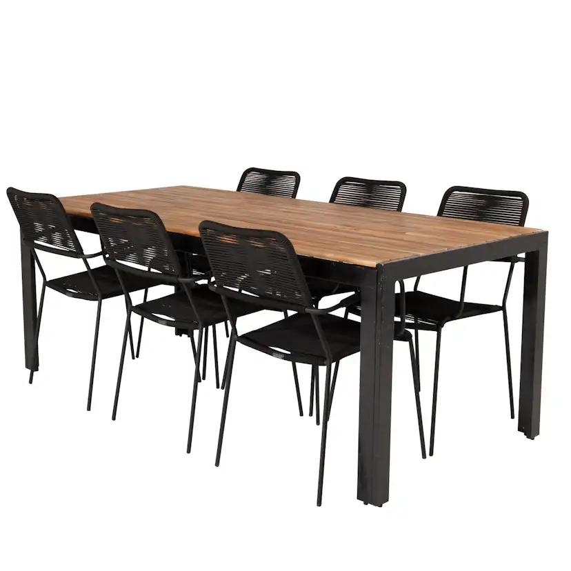 Matgrupp Utomhus Venture Home Berfin med 6 Leon KarmTrädgårdsstolar