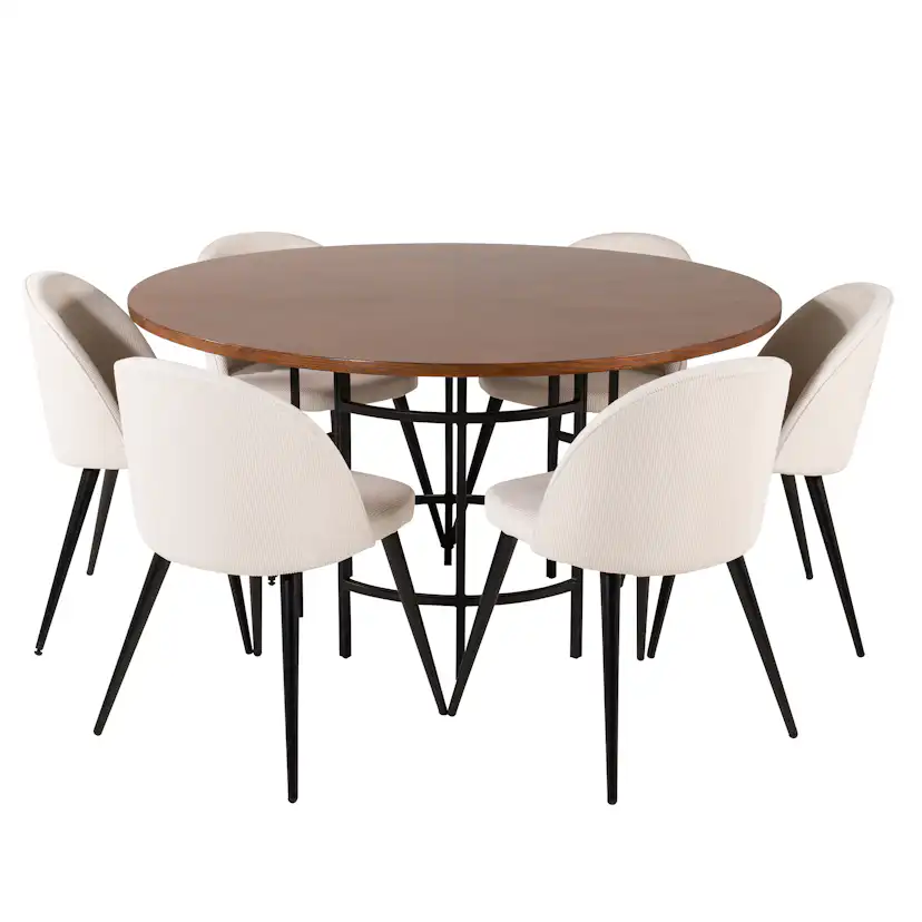 Matgrupp furniture/fashion Copenhagen med 6 Valentina Sammet Stolar