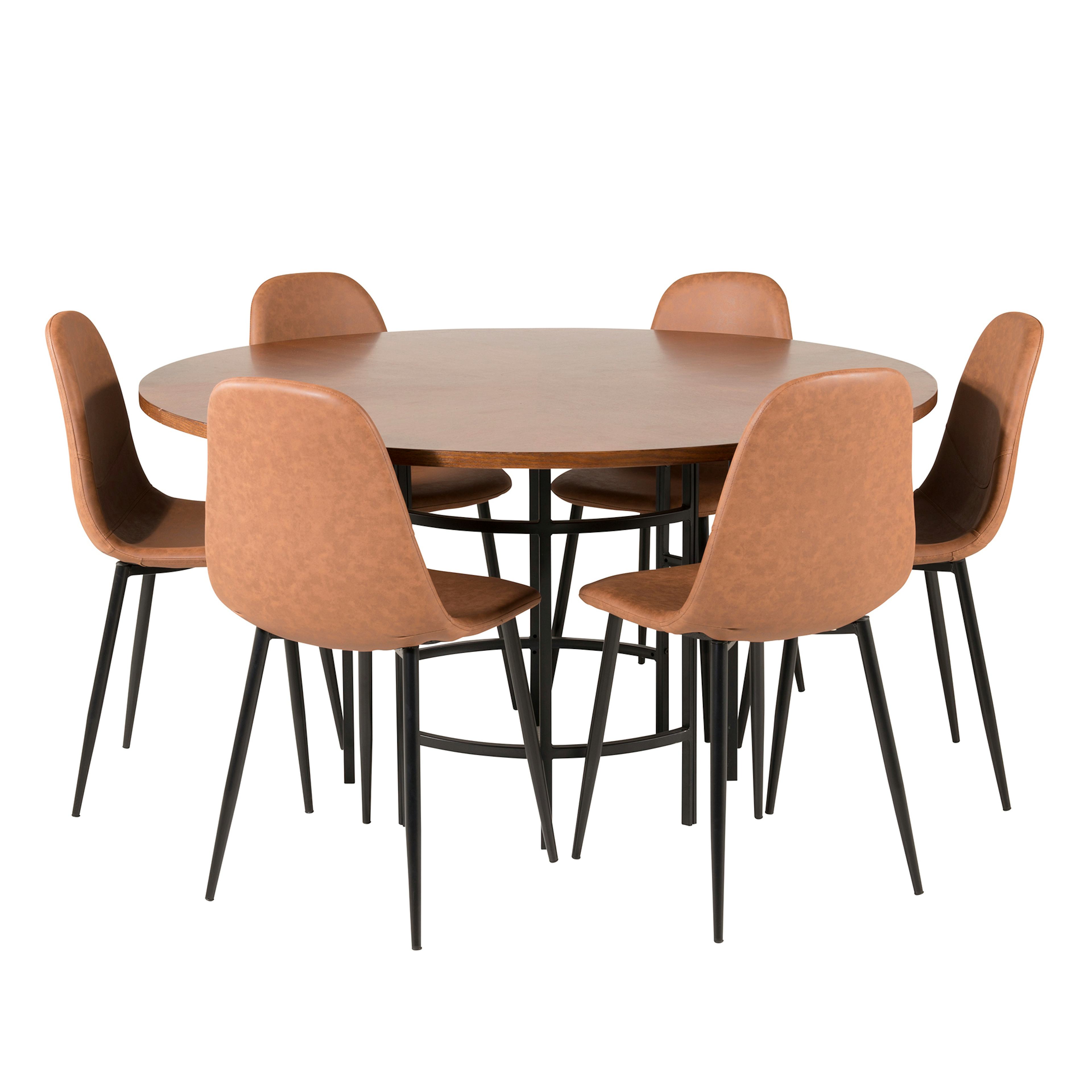 Matgrupp furniture/fashion Copenhagen med 6 Pobbie Konstläder Stolar