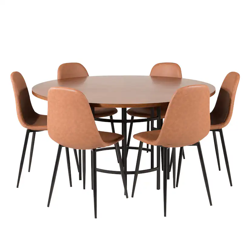 Matgrupp furniture/fashion Copenhagen med 6 Pobbie Konstläder Stolar