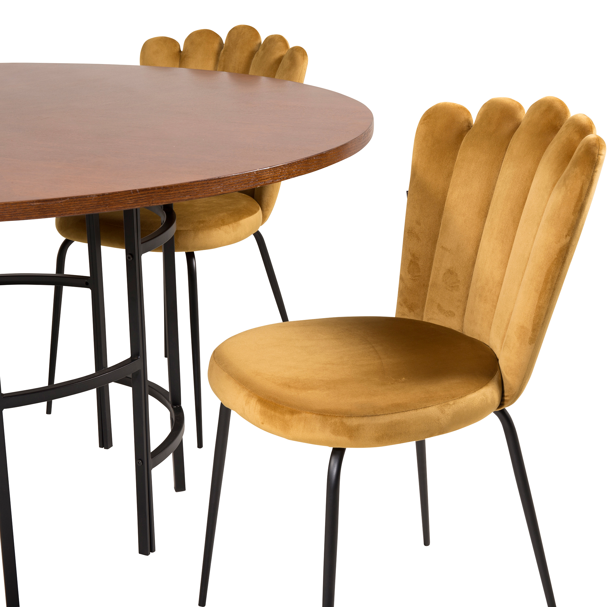 Matgrupp Venture Home Copenhagen med 4 Limhamn Light Guld Stolar