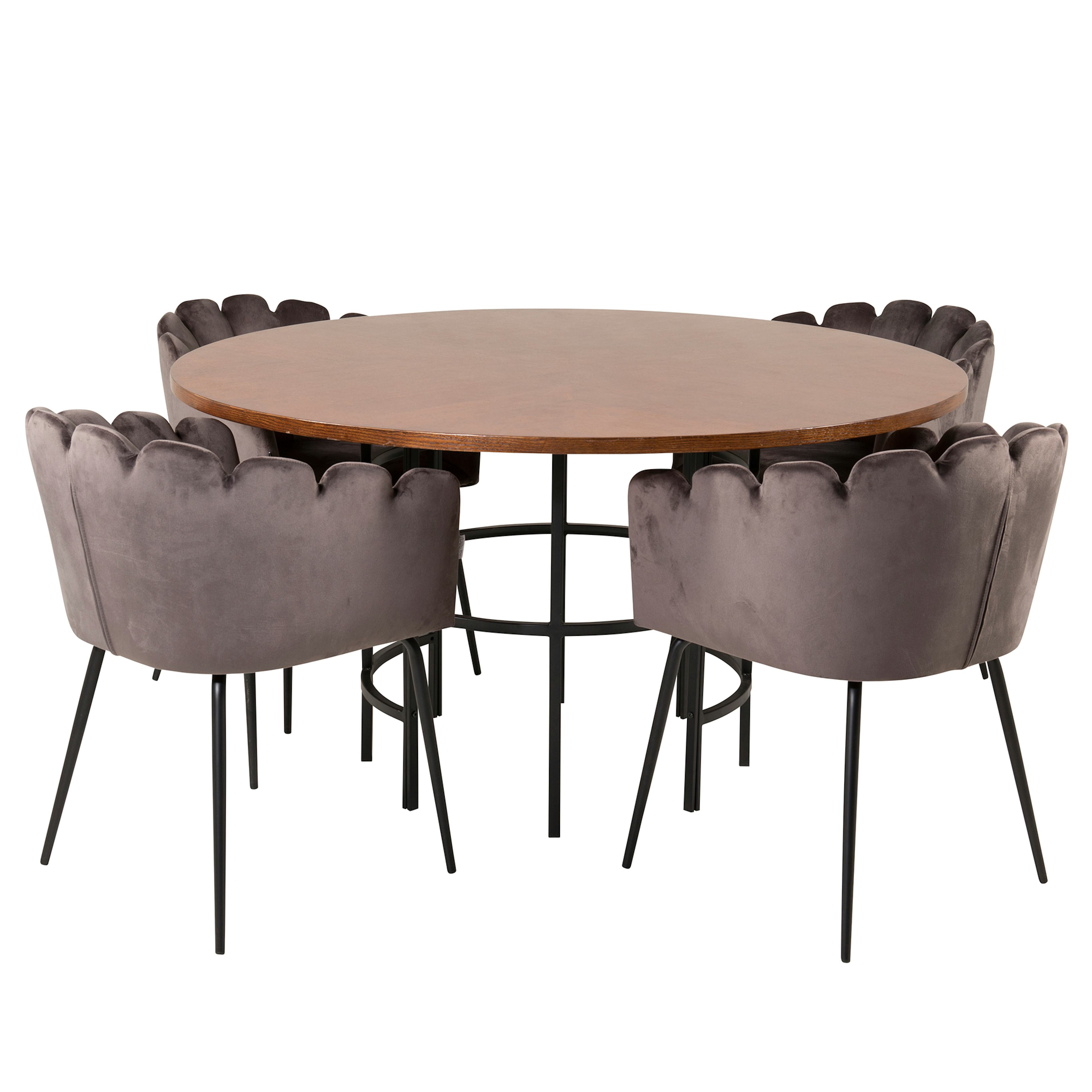 Matgrupp furniture/fashion Copenhagen med 4 Gråa Limhamn Stolar