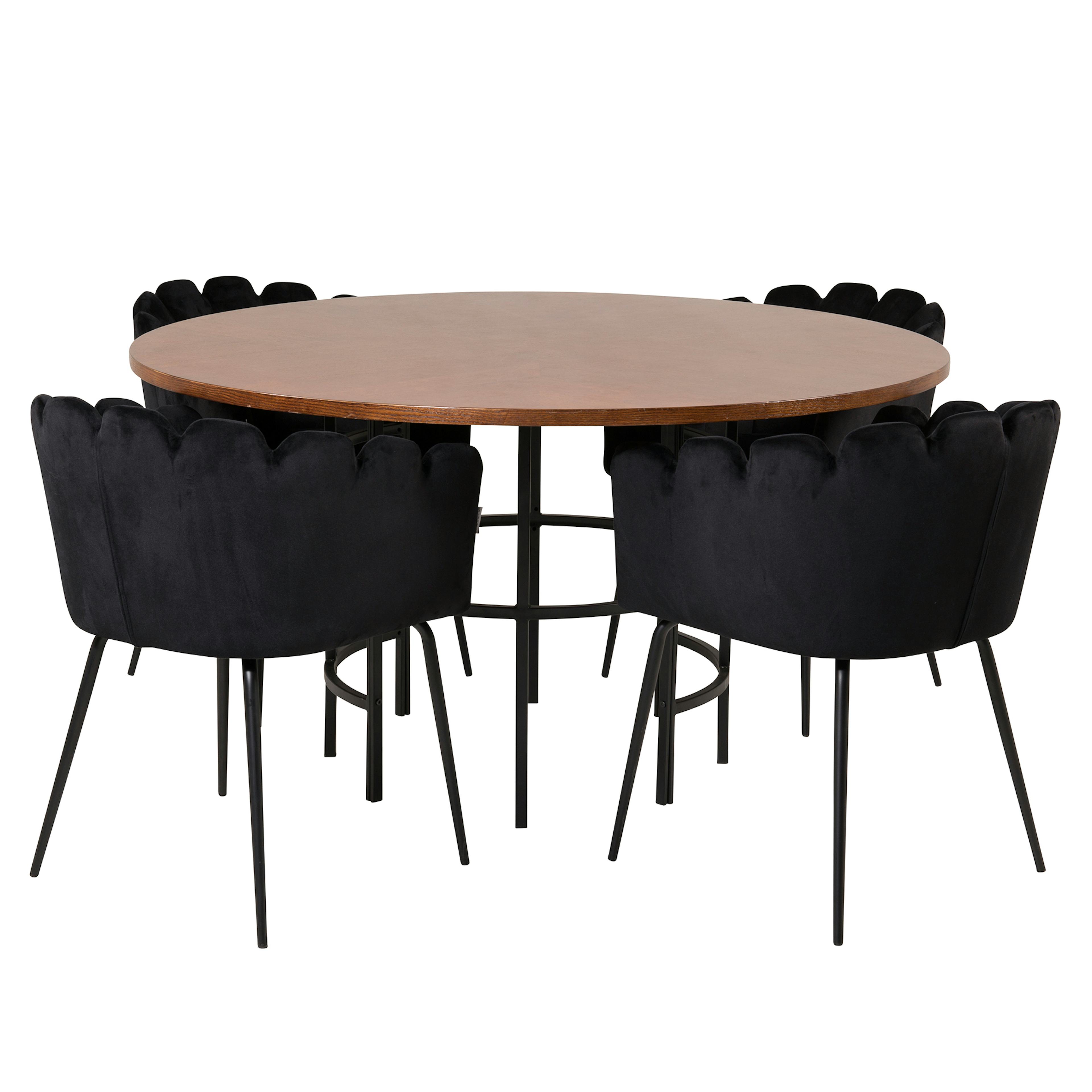 Matgrupp furniture/fashion Copenhagen med 4 Svarta Limhamn Stolar