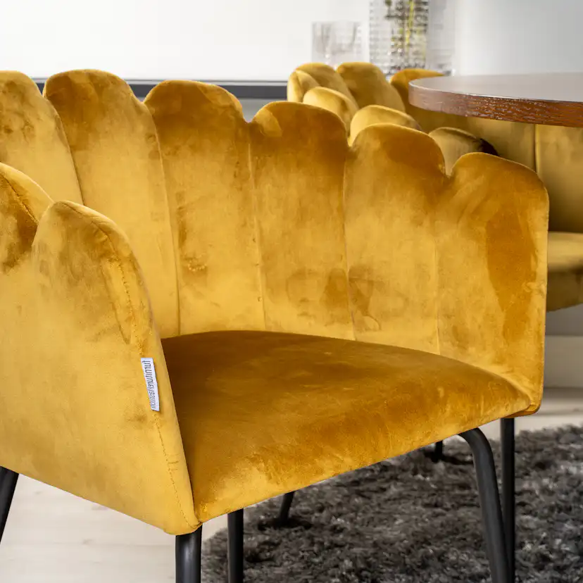 Matgrupp Venture Home Copenhagen med 6 Limhamn Guld Stolar