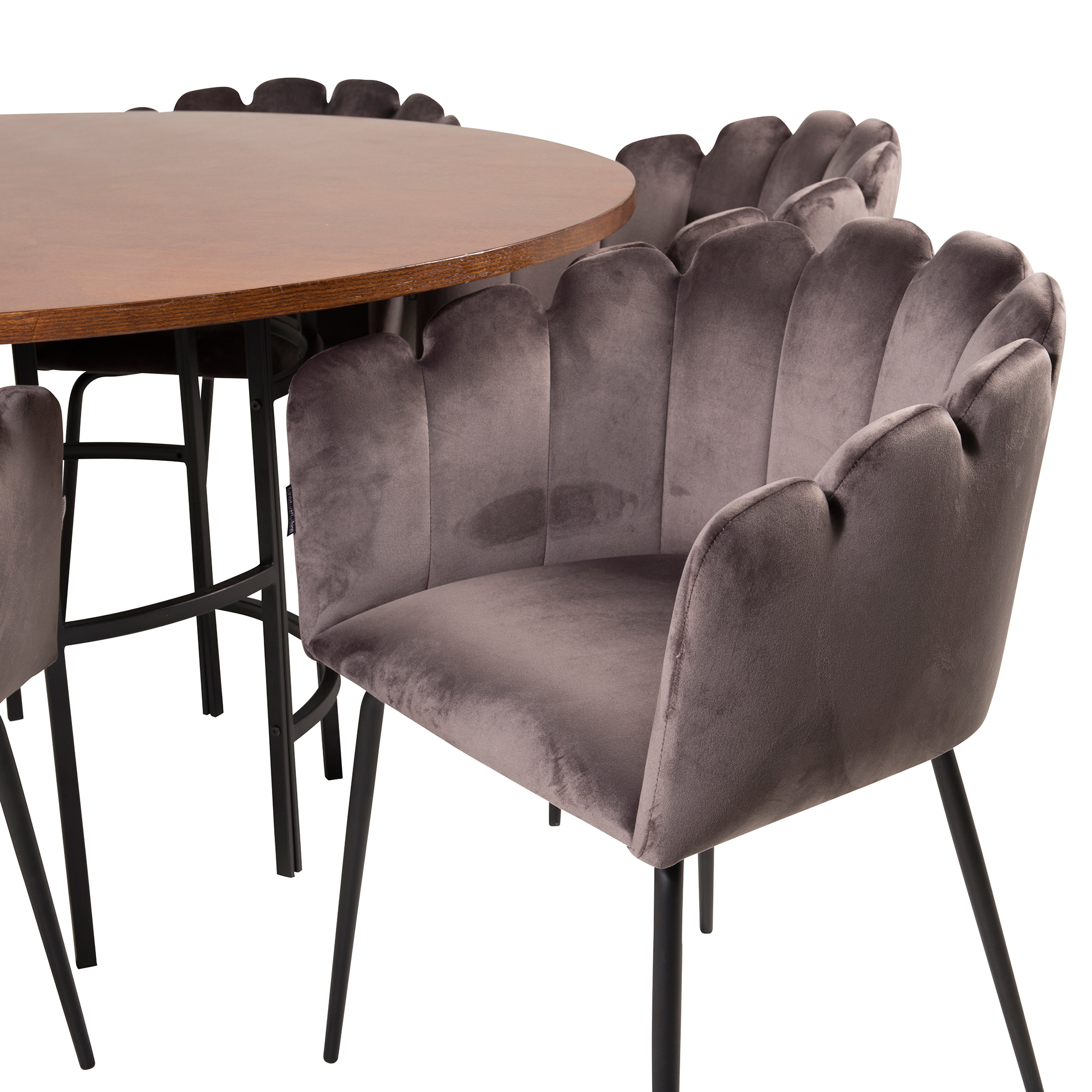 Matgrupp furniture/fashion Copenhagen med 6 Gråa Limhamn Stolar